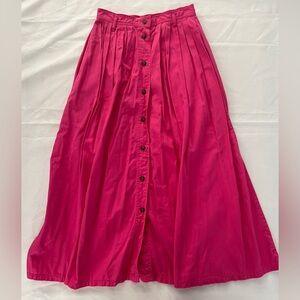 Vintage Levi’s Docker Fuchsia Button-Front Pleated Skirt